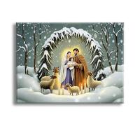 Jqynn Diamond Painting Hiver Mouton Diamond Painting Adulte, DIY Kit Broderie Point de Croix, Activité Manuelle Adulte Kit, Peinture Diamant pour Débutants, Tableau Decoration Murale 80x120cm Z-l-241