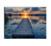 Jqynn Diamond Painting Lac Pont Kit Diamond Painting, Loisirs Créatifs Adultes, Activité Manuelle Enfant, Point de Croix Broderie Kit, Automne Decoration Murale, Halloween Decoration 90x120cm W-l-799