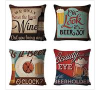 Jqynn Rouge Vintage Housse de Coussin 40x40 Lot de 4, Moderne Taies d'oreiller Décoratif Canapé Linen Coussin Canape pour Chaise, Lit,Jardin Coussin Aesthetic pour Chambre Rouge Vintage 40x40cm