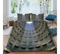 JQZXKNHPRS Ancient Architecture Parure de Lit Microfibre résistante 3 pièces 3D Imprimée Léger Roman Dome Style Housse de Couette avec Taie d'oreiller Entretien Facile for Ado King（220x240cm）