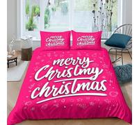 JQZXKNHPRS Christmas-Wishes Parure de Lit Microfibre résistante 3 Pièces 3D Effet Douce Handwritten-Style-Cards Ensemble De Literie avec Fermeture Éclair Confortable for Enfant Single（140x200cm）