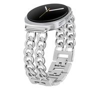 JR.DM Bracelet en métal doré pour femme compatible avec Samsung Galaxy Watch 8 40 mm 44 mm / 8 Classic 46 mm - Réglable - Cowboy - Double chaîne - Bijou tendance pour Galaxy Watch 8/8 Classic, No