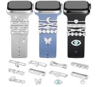JR.DM Montre Charmes de Bracelet Compatible avec Apple Watch Bracelet 38 mm 40 mm 41 mm 42 mm 44 mm 45 mm Métal Diamant Décoratif Bling Bijoux pour iWatch Series 9 8 7 6 5 4 3 2 1, One Size, Métal