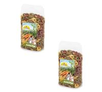 JR FARM Anneaux de Légumes | Pack Double | 2 x 200 g | Aliment complémentaire pour rongeurs et Lapins Nains | Peut Servir de Snack croustillant | Délicieuse Garniture de légumes