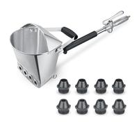 Jradse Pistolet à Ciment, Pistolet à Crépir Mortier 4 Jets avec Trémie pour Murs et Plafonds, Inclut 8 Buses Métalliques Supplémentaires, Compatible avec Compresseur d'Air pour Projets Enduit