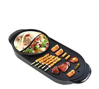 Jrameoy Shabu-Baking 1-in-1 Pan Four à Barbecue à Chauffage Rapide Poêle chauffante électrique antiadhésive La poêle électrique sans fumée Convient aux réunions de Famille (B)
