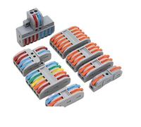 JRBJWYVV 1 ~ 100 connecteurs de fils rapides compacts épissure câble connexion 0,08-4,0 mm2 terminal conducteur à pousser (LT-422, 100 pièces)