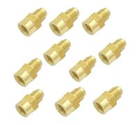 JRBJWYVV 10pcs SAE Thread 7/16"-20 UNF Fit Tube OD 1/4" -1/8" NPT Female Brass SAE 45 Degree Pipe Fitting Adapters 1000 PSI