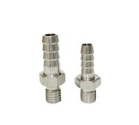 JRBJWYVV 1PC 8mm Hose OD to M10x1.25 Metric Male Thread 304 Stainless Steel High Pressure Pipe Fitting