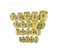 JRBJWYVV 1pc Brass Hex Nipple Pipe Fitting Copper 1/8 1/4 3/8 1/2 3/4 Male Equal Reducing Coupler Connector Water Gas Plumbing Joint(DN10-DN10 03-03)