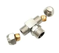 JRBJWYVV 1PC Fit 8mm Tube O/D -1/2" BSPP Male Middle Tee Nickel Brass Ferrule Pneumatic Fitting