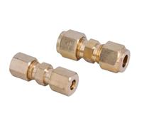 JRBJWYVV 3-42mm1/8 3/16" 1/4" 5/16" 3/8" 1/2" 3/4" 7/8" inch Tube Compression Union Brass Pipe Fitting Connector Oil Water Fuel Gas(1 pc,7L8 inch 22.22MM_-)