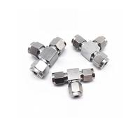 JRBJWYVV 304 Stainless Steel Double Ferrule Tee 3 mm Tube Hex 3-Way Fitting Hex T Type Joint