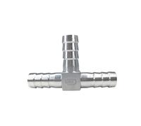 JRBJWYVV 304 Stainless Steel Fitting Air Fuel Water Tube Hose Pipe Fitting Barbed Joint Coupler for 6 8 10 12 13 16mm (Color : T-3-way, Size : 13mm)