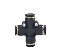 JRBJWYVV 5pcs/lot Cross Four-Way Cross Shape Equal Pneumatic PZA4 6 8 10 12 5-Way PK4 6 8 10 12 Black Tube Quick Insert Srewing Connector (Color : PZA06)
