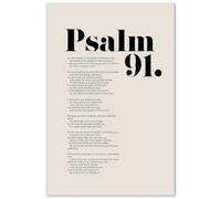 JRBJWYVV Christian Gift Psalm 91 Canvas - Uplifting Scripture Wall-Art for Prayer Room, Church Foyer & Home - Encouragement in Times of Fear(Unframed,12x18inch(30x45cm))