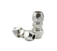 JRBJWYVV Compression Ferrule Tube Fitting 4-16mm Brass Pipe Double Card Set Copper Joints Tubing Nut Lock Double Straight(OD Tube 6mm to 6mm)