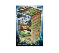 JRBJWYVV Earth History Science - Geologic Time Scale with Animal Evolution Timeline, Educational Wall-Art for Biology Enthusiasts & Teachers(Framed,12x18inch(30x45cm))