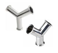 JRBJWYVV Ferrule O.D 50.5mm 64mm 77.5mm 91mm 106mm 119mm Tri Clamp Equal 3 Ways Y 304 Stainless Steel Ferrule Pipe Fitting(38mm (1.5 in. TC))