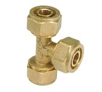 JRBJWYVV Fit PEX-AL-PEX Tube I.D x O.D 12x16/14x18/16x20/20x25mm Equal Tee 3 Ways Brass Pipe Fitting for Solar Water Heater(14x18mm)