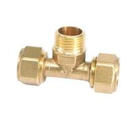 JRBJWYVV Fit PEX-AL-PEX Tube I.D x O.D 20x25mm - 1" BSP Male Tee Brass Fitting