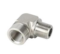 JRBJWYVV SS316 Female to Male NPT BSPT 1/8" 1/4" 3/8" 1/2" 3/4" Connector 3000psig 20MPa Pipe Fitting Stainless Steel(NPT Thread Elbow,1/4")