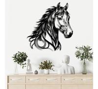 JRBNIT Décoration Murale en Métal Gracieuse en Forme De Cheval, Décoration Murale Artistique en Métal, Idées De Sculptures Murales for Maisons De Style Ranch Et Modernes(30cm*28.3cm)