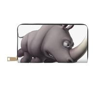JRBWTDBW Angry Rhino Long portefeuille en similicuir chic et élégant pour femme moderne, grande capacité, porte-cartes et poches de rangement, sac à main durable pour voyage quotidien, blanc, Taille