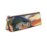 JRBWTDBW Big Fish Trousse à crayons fine en cuir avec fermeture éclair métallique pour étudiant, bureau, collège, blanc, Taille unique, Ensemble cartable