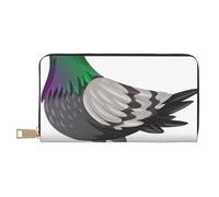 JRBWTDBW Cartoon Pigeon Long pochette en similicuir chic élégant pour femme moderne grande capacité porte-cartes et poches de rangement, sac à main durable pour voyage quotidien, blanc, Taille unique