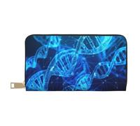 JRBWTDBW DNA Chain Photo Long pochette en similicuir chic et élégant pour femme moderne, grande capacité, porte-cartes et poches de rangement, sac à main durable pour voyage quotidien, blanc, Taille