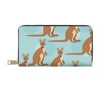 JRBWTDBW Funny for Kangaroo Zoo Long portefeuille en similicuir chic et élégant pour femme moderne avec porte-cartes et poches de rangement, sac à main durable pour voyage quotidien, blanc, Taille