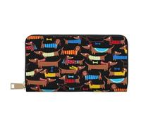 JRBWTDBW I Love My Dog Dachshunds Long portefeuille en similicuir chic et élégant pour femme moderne avec porte-cartes et poches de rangement, sac à main durable pour voyage quotidien, blanc, Taille