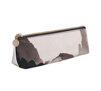 JRBWTDBW Islande Trousse à crayons fine en cuir avec poche zippée métallique pour étudiant, bureau, collège, blanc, Taille unique, Ensemble cartable