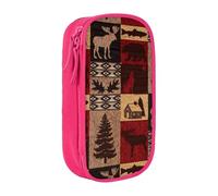 JRBWTDBW Lodge Bear Trousse à crayons multifonction pour étudiants, filles, garçons, grande capacité, trousse à crayons pour adultes, organiseur de bureau, simple et durable, rose, Taille unique,