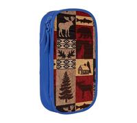 JRBWTDBW Lodge Bear Trousse à crayons multifonction pour étudiants, filles, garçons, grande capacité, trousse à crayons pour adultes, organiseur de bureau, simple et durable, bleu, Taille unique,