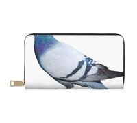 JRBWTDBW Pigeon Long portefeuille en similicuir chic et élégant pour femme moderne avec porte-cartes et poches de rangement, sac à main durable pour voyage quotidien, blanc, Taille unique