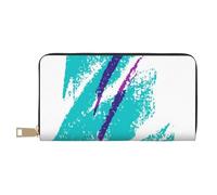 JRBWTDBW Portefeuille long en similicuir pour femme moderne - Grande capacité - Porte-cartes et poches de rangement - Sac à main durable pour tous les jours - Motif tasse des années 90, blanc, Taille