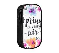 JRBWTDBW Spring is in The Air Trousse à crayons pour étudiants, filles, garçons, grande capacité, trousse à crayons pour adultes, organiseur de bureau, simple et durable, Noir , Taille unique, Bagage