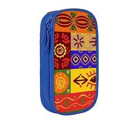 JRBWTDBW Trousse à crayons à motifs nationaux africains pour étudiants, filles, garçons, grande capacité, trousse à crayons pour adultes, organiseur de bureau, simple et durable, bleu, Taille unique,