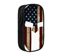 JRBWTDBW Trousse à crayons avec drapeau américain Spartan pour étudiants, filles, garçons, grande capacité pour adultes, trousse à crayons multifonction simple et durable, Noir , Taille unique, Bagage