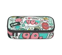 JRBWTDBW Trousse à crayons de grande capacité avec illustration « I Love The 90s » - Grande capacité - Pour étudiants, papeterie, crayons - Avec fermeture éclair lisse - Portable - Pour fournitures