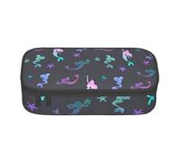 JRBWTDBW Trousse à crayons de grande capacité colorée avec fermeture éclair lisse - Motif sirène - Grande capacité - Pour l'école et le bureau, Noir , Taille unique, Sac à dos enfant
