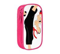 JRBWTDBW Trousse à crayons de karaté de dessin animé pour étudiants, filles, garçons, grande capacité pour adultes, trousse à crayons, organiseur de bureau, simple et durable, rose, Taille unique,