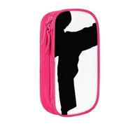 JRBWTDBW Trousse à crayons de karaté pour étudiants, filles, garçons, grande capacité, trousse à crayons pour adultes, trousse à crayons multifonctionnelle simple et durable, rose, Taille unique,