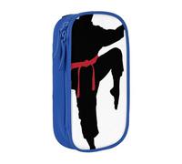 JRBWTDBW Trousse à crayons de karaté pour hommes, étudiants, filles, garçons, grande capacité, trousse à crayons pour adultes, organiseur de bureau, simple et durable, bleu, Taille unique, Bagage à