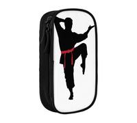 JRBWTDBW Trousse à crayons de karaté pour hommes, étudiants, filles, garçons, grande capacité, trousse à crayons pour adultes, organiseur de bureau, simple et durable, Noir , Taille unique, Bagage à