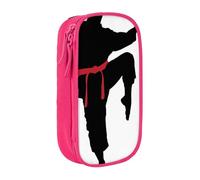 JRBWTDBW Trousse à crayons de karaté pour hommes, étudiants, filles, garçons, grande capacité, trousse à crayons pour adultes, organiseur de bureau, simple et durable, rose, Taille unique, Bagage à