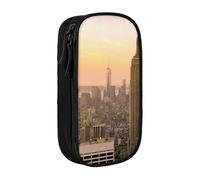 JRBWTDBW Trousse à crayons Empire State Building pour étudiants, filles, garçons, grande capacité pour adultes, trousse à crayons multifonction simple et durable, Noir , Taille unique, Bagage à main