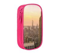 JRBWTDBW Trousse à crayons Empire State Building pour étudiants, filles, garçons, grande capacité pour adultes, trousse à crayons multifonction simple et durable, rose, Taille unique, Bagage à main